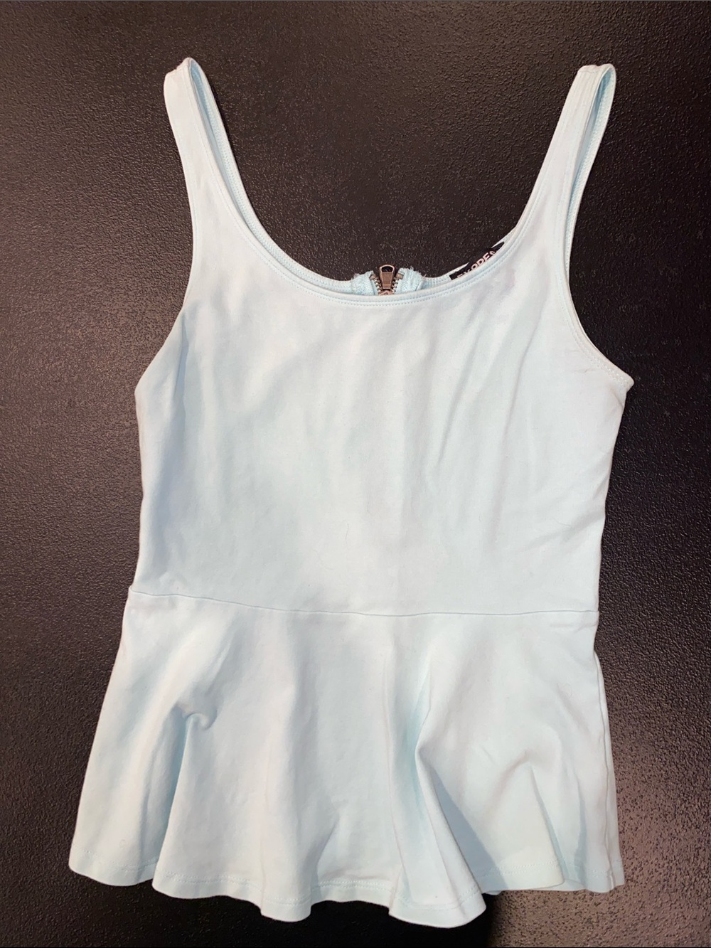Express Light Blue Peplum Tank Top